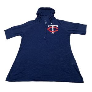 Minnesota Twins Hoodie Girls XL (16-18) Blue Nike Logo MLB Baseball Short Sleeve